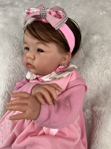 Boneca Bebe Reborn Artesanal Corpo Em Tecido Olhos Azuis
