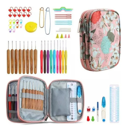 Ri Zys 67 Piezas Kit Aguja Crochet Bambú Agujas Ganchil