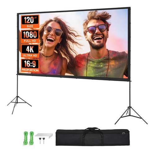 Pantalla De Proyector Vevor 120 Pulgadas 16:9 4k 1080 Hd Con