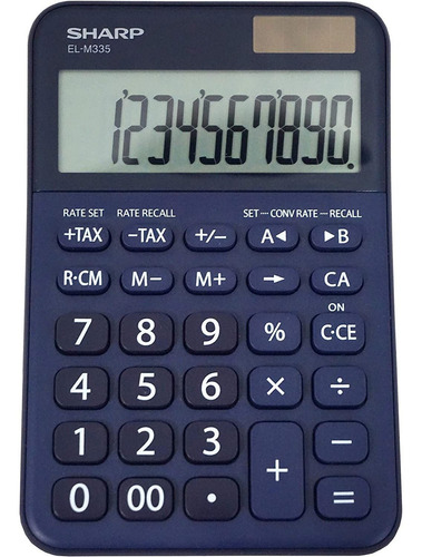 Calculadora Sharp El-m335, 10 Dígitos, Porcentaje, Retroceso