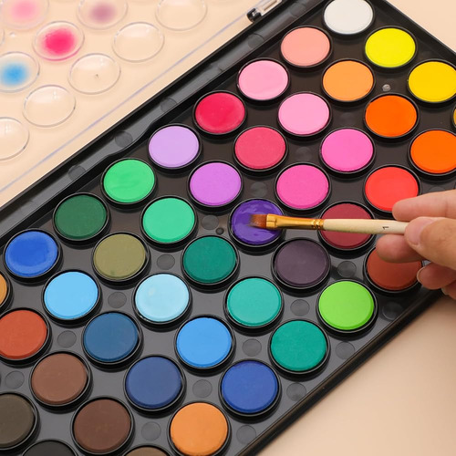 Artecho Set De Pintura De Acuarela 48 Colores Con 3 Pinceles