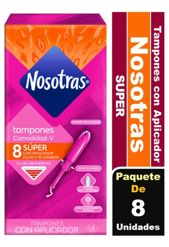 Nosotras Tampones Con Aplicador X 8 Un - Distintos Tamaños