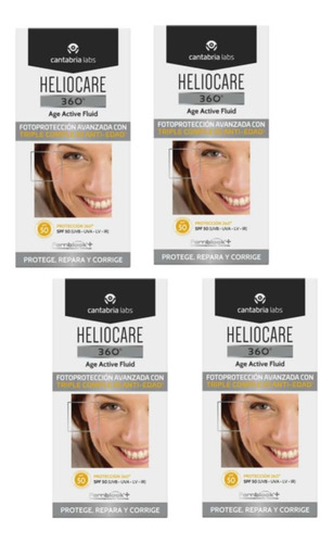 Heliocare 360 Age Active Fluid Complejo Anti Edad 4 Pack50ml