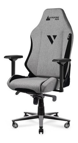 Imagen 2 de 4 de Silla de escritorio Gtracing ACE-M1 gamer ergonómica beige con tapizado de cuero sintético y fibra de carbono