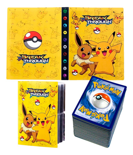 Album Cartas Pokemon 240esp + Cartas Originales 110 Unidades