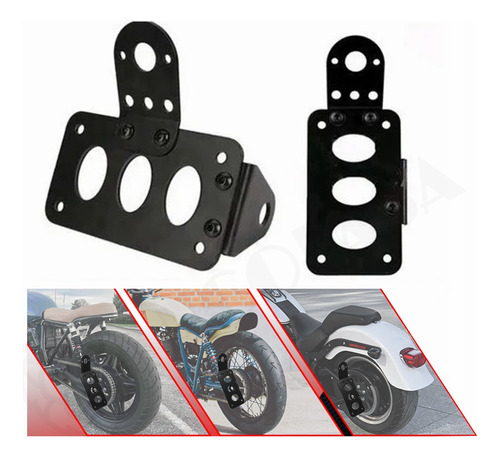 Porta Placa Side Moto Plano Harley Chopper Universal