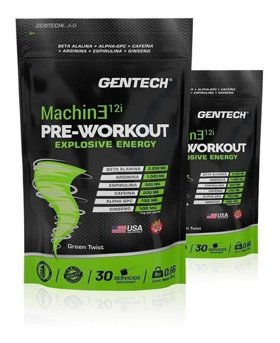 Pre Entreno Gentech Machine 12i Pre-workout 30 Servicios