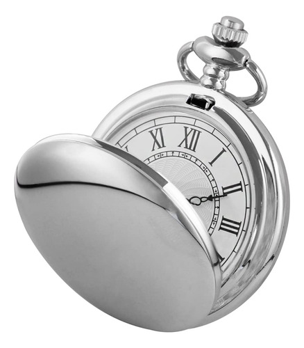 Reloj De Bolsillo Smooth Alloy Steel Quartz Roman Con Cadena Color