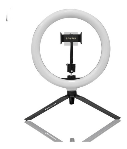 Iluminador Ring Light Portatil Mesa Spectrum Sp26 Led-deck Cor da estrutura Preto