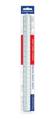 Escalímetro Regla Triangular 6 Escalas Blanca 30 Cm