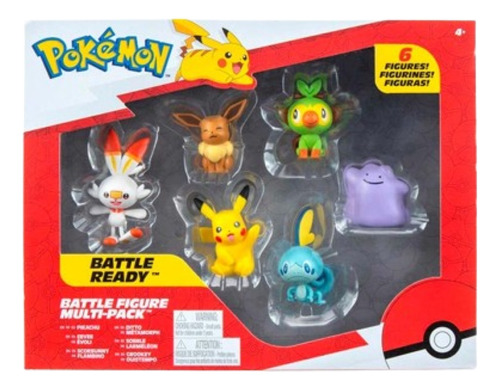 Jazwares Battle Figure Multi-pack X6 Scorbunny Pokemon