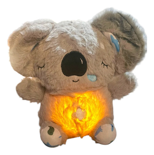 Peluche De Apego Luz Sonido Respira Con Movimient Para Bebés Gris