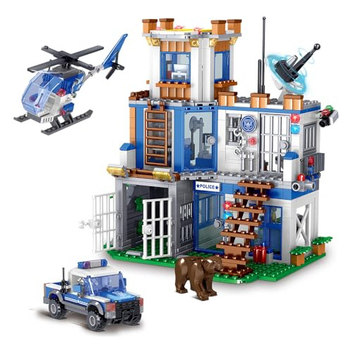 Mindbox City Police Station Building Set, 819pcs Stem Toy Wi