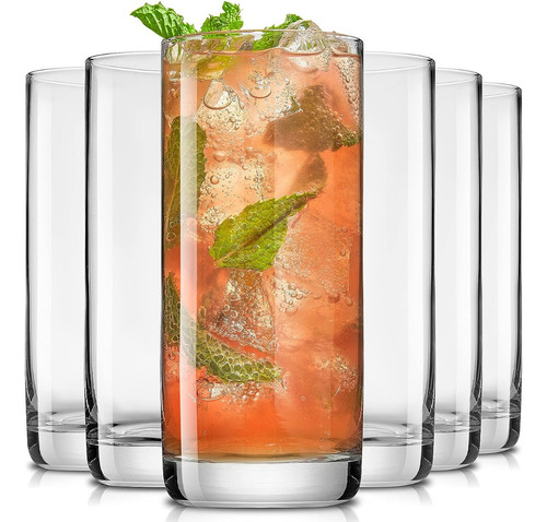 U Chef Juego De 6 Vasos De Vidrio Altos De 13 Oz Color Transparente
