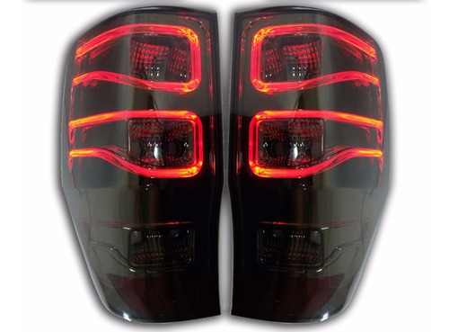 Calaveras Led Ccfl Negras Para Ford Ranger 2011 - 2018