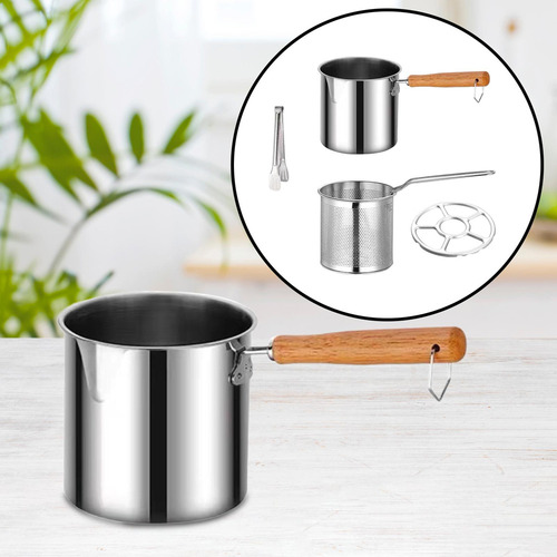 Olla For Freidora Con Freidora De Acero Inoxidable, Cesta