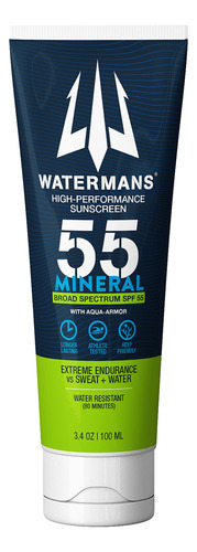 Watermans - Protector Solar Mineral Spf 55 Con Zinc, Aguamar