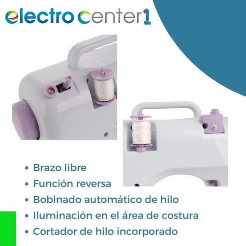 Maquina De Coser Compacta + Pedal + Hilo + Aguja 12 Puntadas