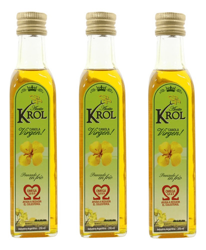 Aceite  Krol  De Canola Virgen 250ml. Sin Tacc X3