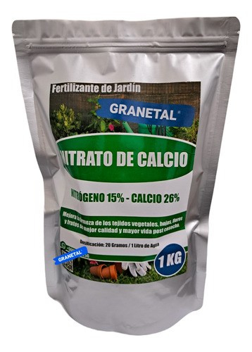 Fertilizante Nitrato De Calcio 1kg Granetal