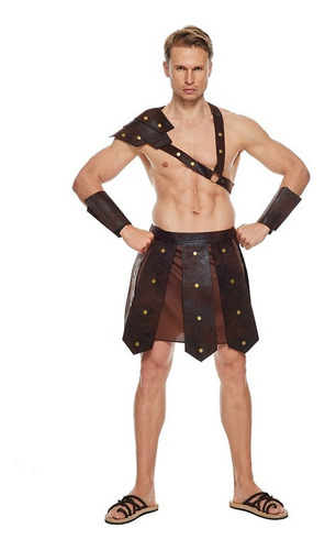 A Disfraz De Cosplay De Guerrero Romano Sexy Para Hombre, Trajes De Gladiador Medieval De Halloween