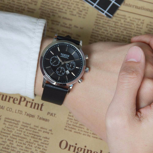 Reloj North Hombre Elegante Casual Piel Acero Inoxidable
