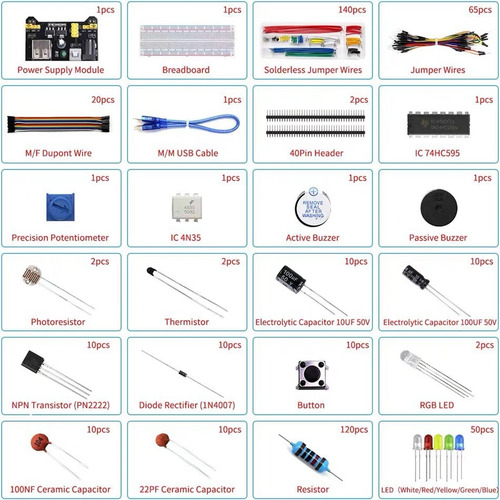 Kit Componentes Electrónicos Para Arduino, Raspberry Pi