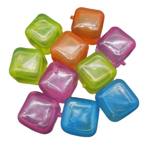 50 Cubos De Gelo Artificial Reutilizável Coloridos