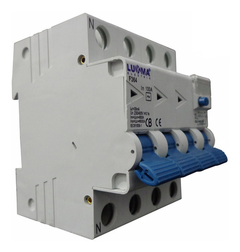 Dr 100a 30ma Tetrapolar 4 Polos Interruptor Dr