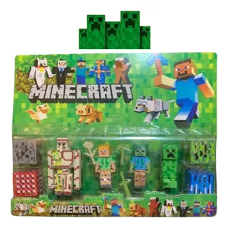 Minecraft Cartela Com Zumbi Creeper Picareta Para Minerar