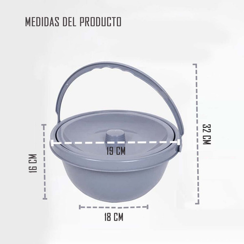 Imagen 3 de 6 de Balde Con Tapa Repuesto Baño Inodoro Wc Portatil..