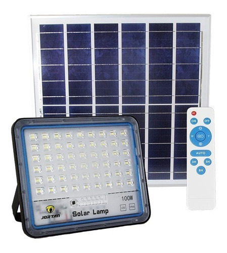 Reflector Solar Led 100w C/panel Y Control Remoto Exterior