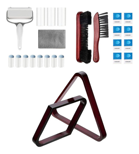 Organizador De Bolas De Billar, Set De Cepillos Borgoña