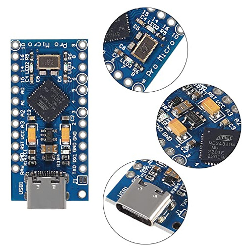 Placa Modular A Usb Pro Micro Atmega32u4 De 5 V 16 Mhz, 3 Pi