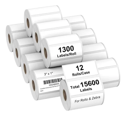 12 Rollos De Etiquetas Térmicas Directas De 3 X 1 Cã...