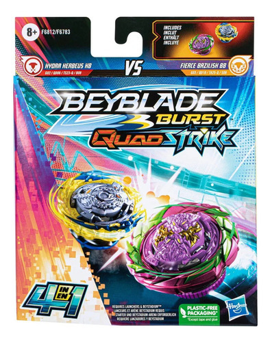 Beyblade - Hydra Kerbeus K8 Vs Fierce Bazilisk B8 - Hasbro Color Negro/dorado