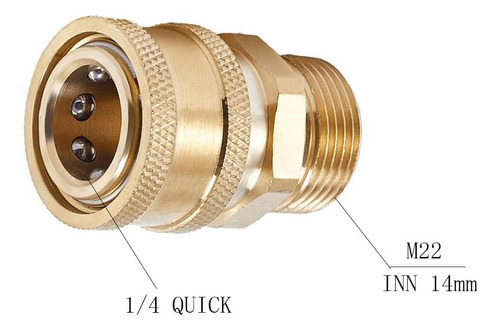 Conector Adaptador Para Hidrojet Acople 1/4 A Rosca M22