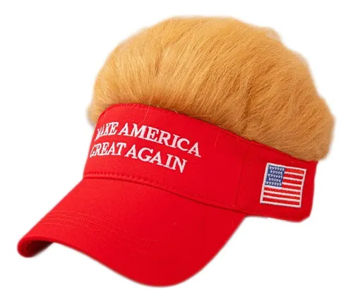 Gorra De Béisbol Con Peluca Rubia Trump, Decoración De