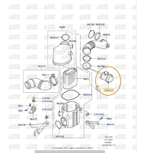 Sensor Fluxo De Ar Range Rover 2002 - 2009 4.4 V8 Gasolina