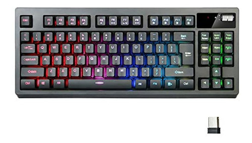 Zjfksdyx Teclado Inalambrico Para Juegos Rgb Recargable, Co