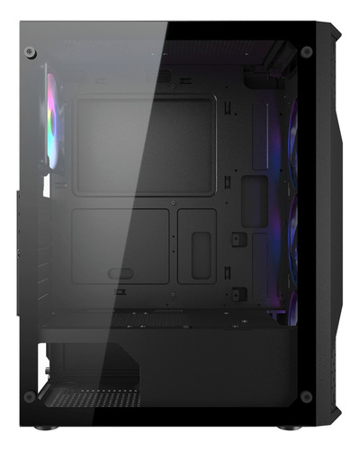 Gabinete Gamer Cougar Mx110 Rgb 4 Ventiladores Incluidos Color Negro