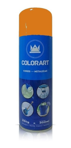 Tinta Spray Laranja Metálico Colorart 300ml