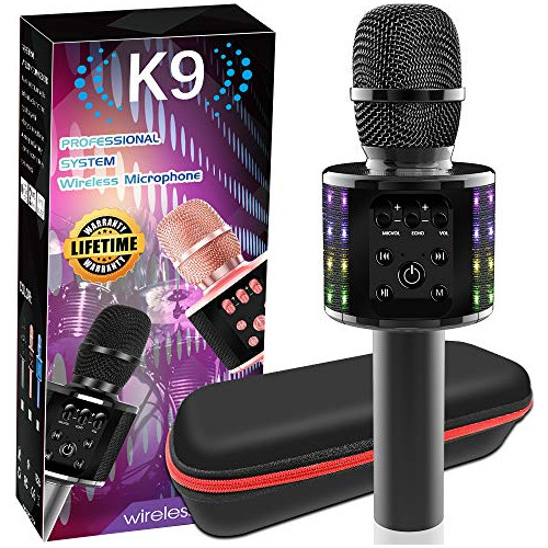 Micrófono Inalámbrico De Karaoke Bluetooth Con Luces Led Con