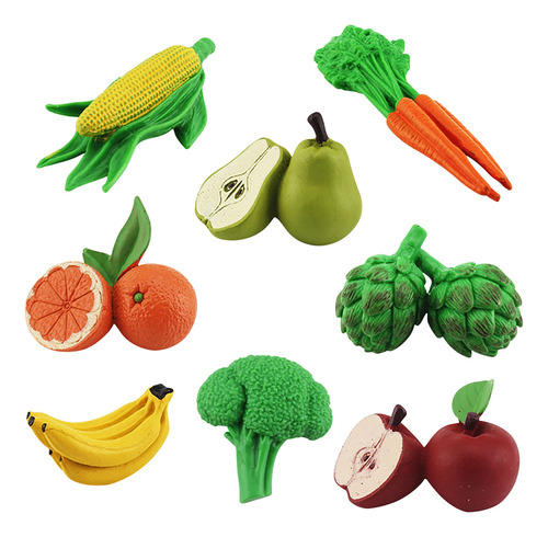 Un Juego De Maquetas De Frutas Y Verduras De Simulación De 8