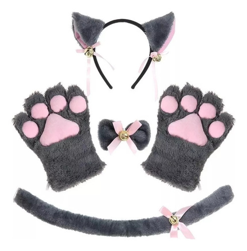 Lindo Gato Cosplay Gato Diadema, Guantes Pata Gato, Loli, 5