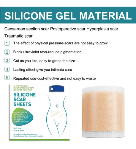 Cinta De Silicona Para Eliminar Cicatrices (rollo De 4cm X