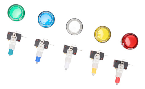 Pulsador Arcade Incorporado, Luz Led Game De 32 Mm, 5 Colore