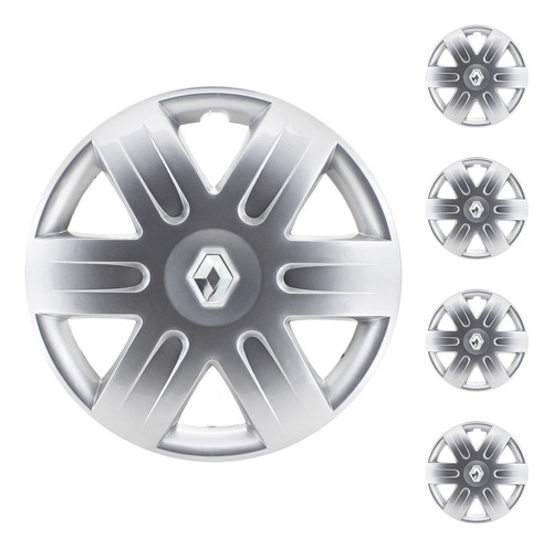 Juego X4 Tazas Renault Megane 2 PuLG 15 2006 - 2009 + Logo