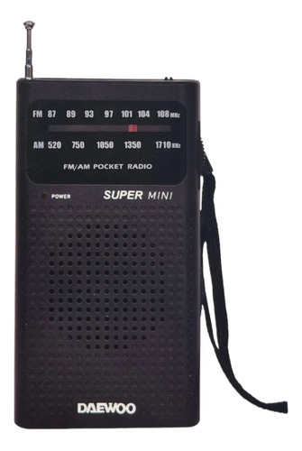 Radio De Bolsillo 2 Banda Am/fm Negro Daewoo Di-213