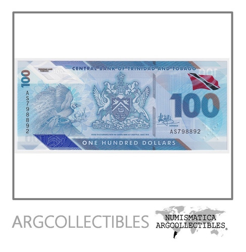 Trinidad Y Tobago Billete 100 Dolares 2020 Unc